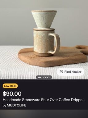 MudtoLife Handmade Stoneware Pour Over Coffee Dripper & Mug
